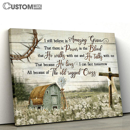 Jesus Amazing Grace Cross Barn Large Canvas - Christian Canvas Prints - Religious Canvas Art