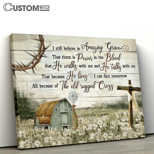 Jesus Amazing Grace Cross Barn Large Canvas - Christian Canvas Prints - Religious Canvas Art