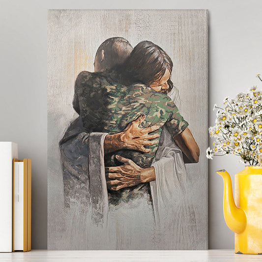 Jesus And American Soldiers Canvas Wall Art - Jesus Canvas Pictures - Christian Canvas Wall Art
