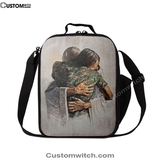 Jesus And American Soldiers Lunch Bag, Christian Lunch Box For School, Picnic