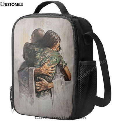Jesus And American Soldiers Lunch Bag, Christian Lunch Box For School, Picnic