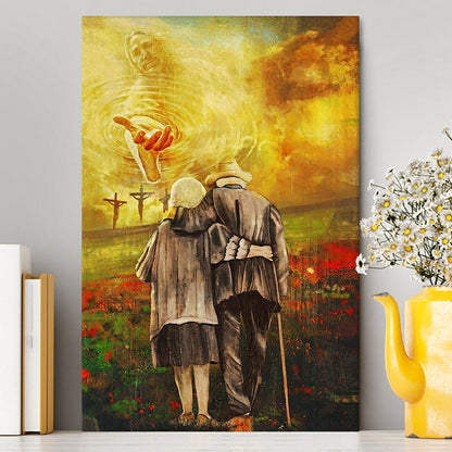 Jesus And An Old Couple Canvas Wall Art - Jesus Canvas Pictures - Christian Canvas Wall Art