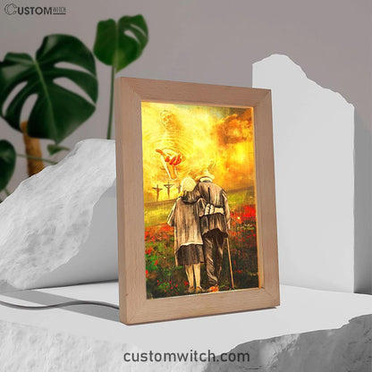 Jesus And An Old Couple Frame Lamp Art - Jesus Frame Lamp Pictures - Christian Night Light