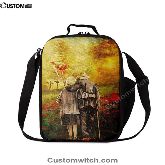 Jesus And An Old Couple Lunch Bag, Christian Lunch Box For School, Picnic