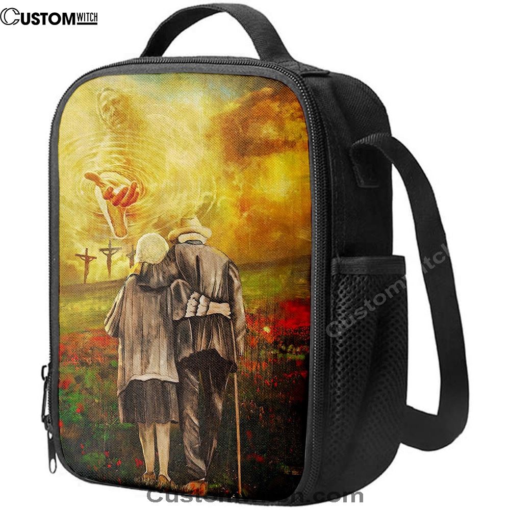 Jesus And An Old Couple Lunch Bag, Christian Lunch Box For School, Picnic