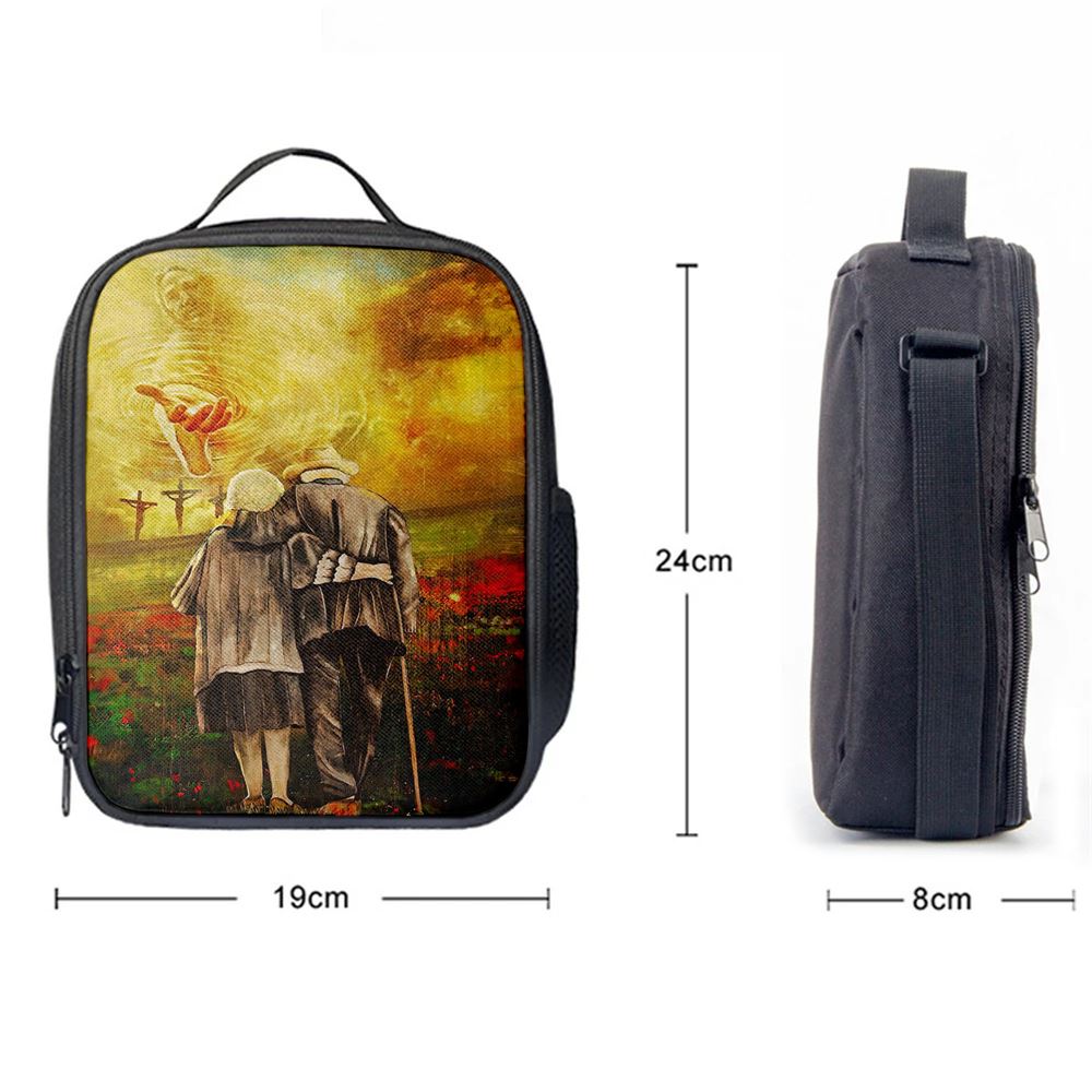 Jesus And An Old Couple Lunch Bag, Christian Lunch Box For School, Picnic