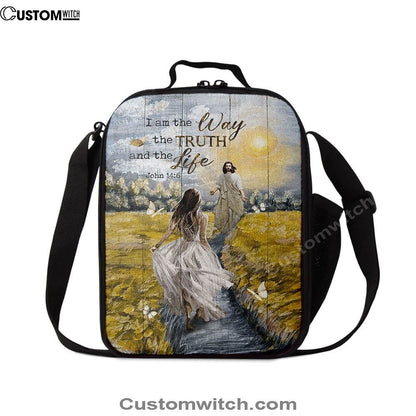 Jesus And Girl I Am The Way The Truth And The Life Lunch Bag, Christian Lunch Box For School, Picnic