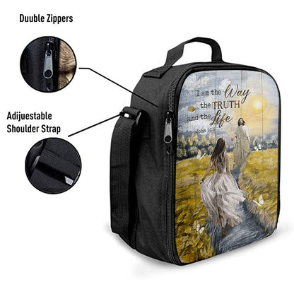 Jesus And Girl I Am The Way The Truth And The Life Lunch Bag, Christian Lunch Box For School, Picnic