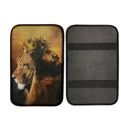 Jesus And King Lion Car Center Console Cover, Christian Car Armrest Accessories