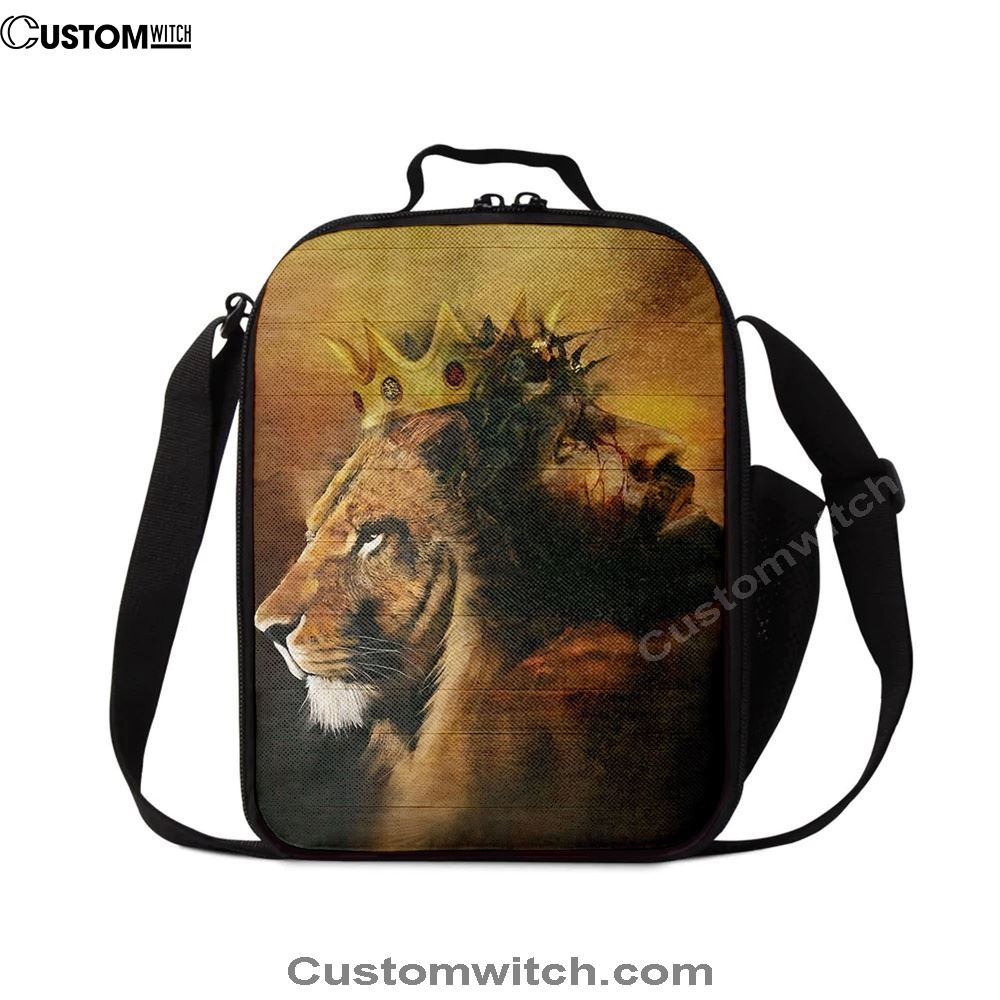 Jesus And King Lion Lunch Bag, Christian Lunch Box For School, Picnic