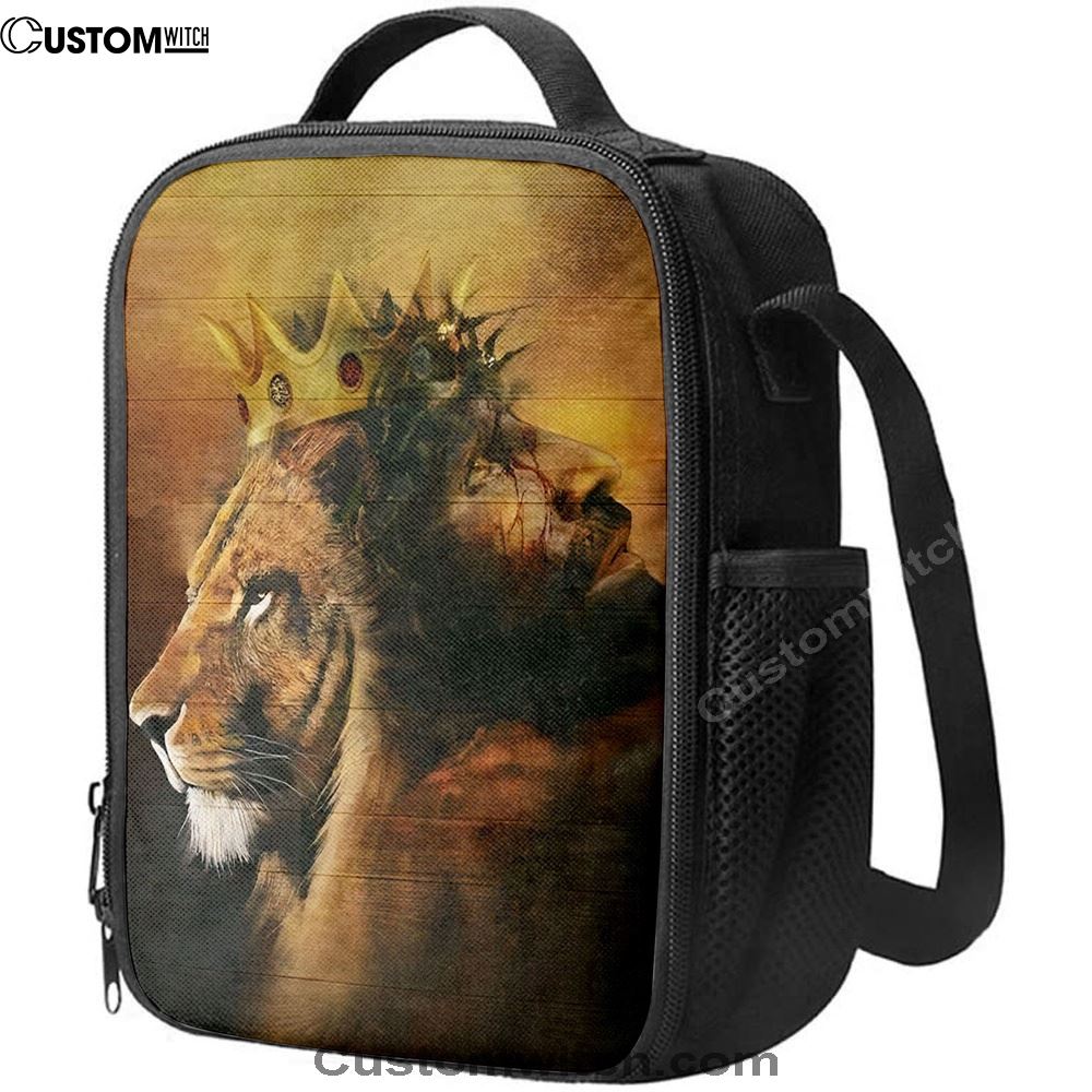 Jesus And King Lion Lunch Bag, Christian Lunch Box For School, Picnic