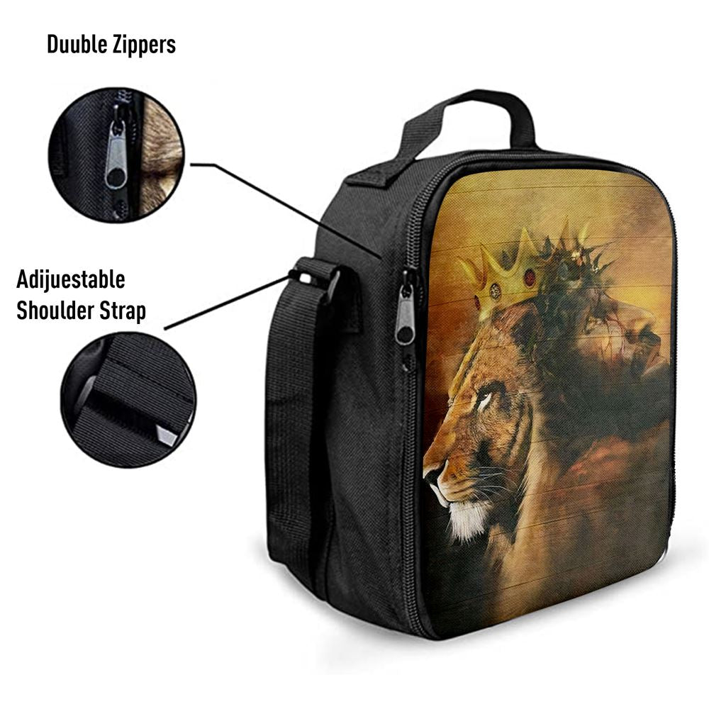 Jesus And King Lion Lunch Bag, Christian Lunch Box For School, Picnic