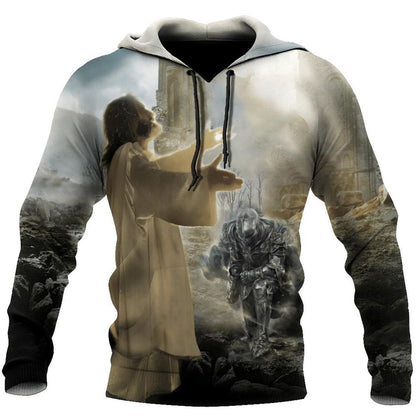 Jesus And Knight Templar God 3D Hoodie For Man And Women, Jesus Printed 3D Hoodie