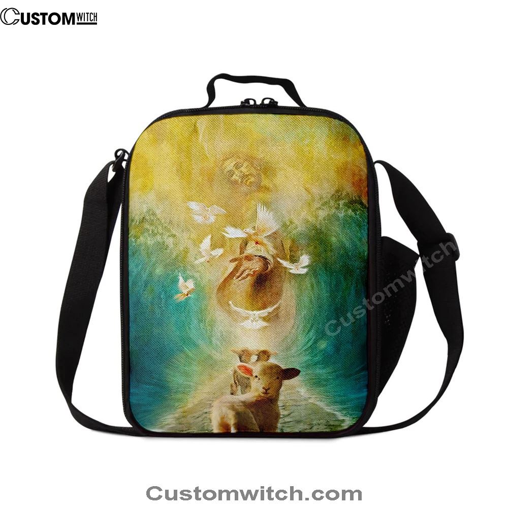 Jesus And Lambs Lunch Bag, Christian Lunch Box For School, Picnic