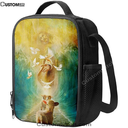 Jesus And Lambs Lunch Bag, Christian Lunch Box For School, Picnic