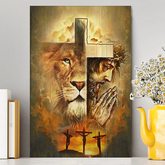 Jesus And Lion Canvas Wall Art - Jesus Canvas Pictures - Christian Canvas Wall Art