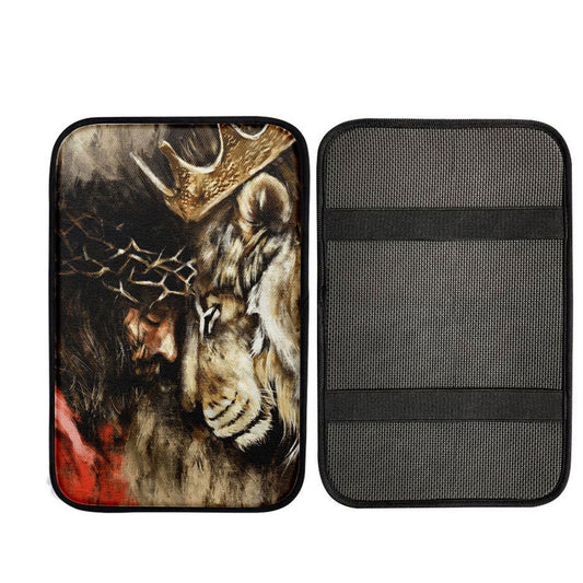 Jesus And Lion Car Center Console Cover, Christ Car Armrest Accessories
