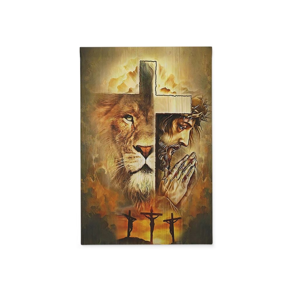 Jesus And Lion, Christian's Flag, Garden Decor, Garden Flag Stand, Christian Flag, Scripture Flag, Garden Banner