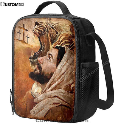 Jesus And Lion Lunch Bag - Lion Lunch Bag, Christian Lunch Box For School, Picnic