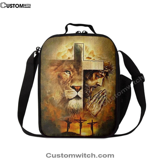 Jesus And Lion Lunch Bag, Christian Lunch Box For School, Picnic