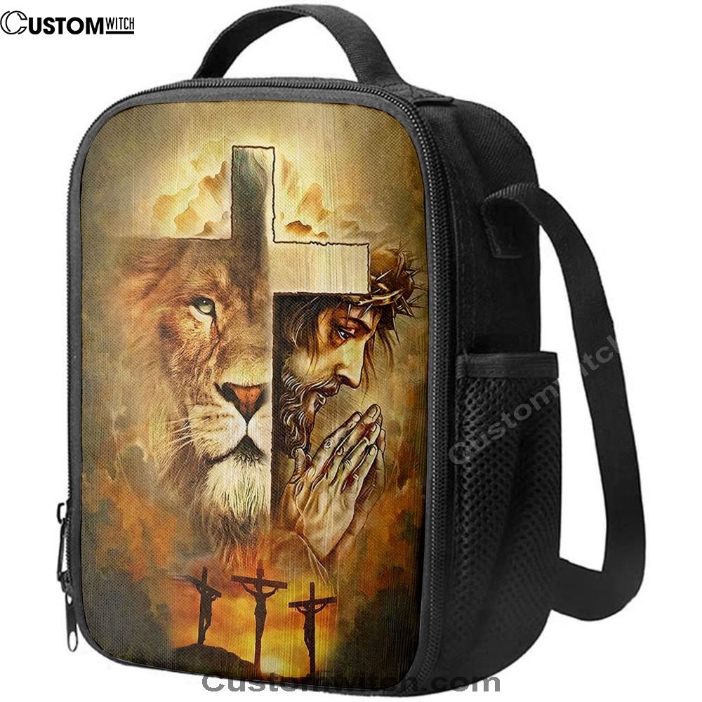 Jesus And Lion Lunch Bag, Christian Lunch Box For School, Picnic