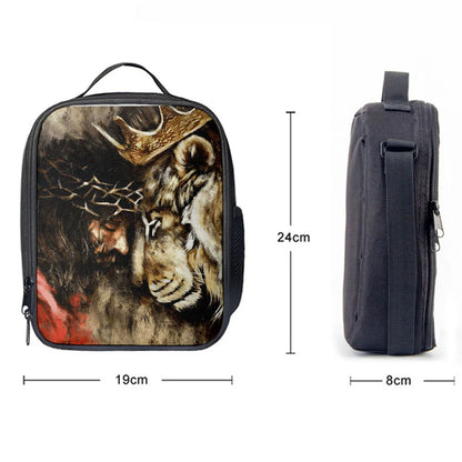 Jesus And Lion Lunch Bag, Lion Lunch Box, Christian Lunch Box For School, Picnic