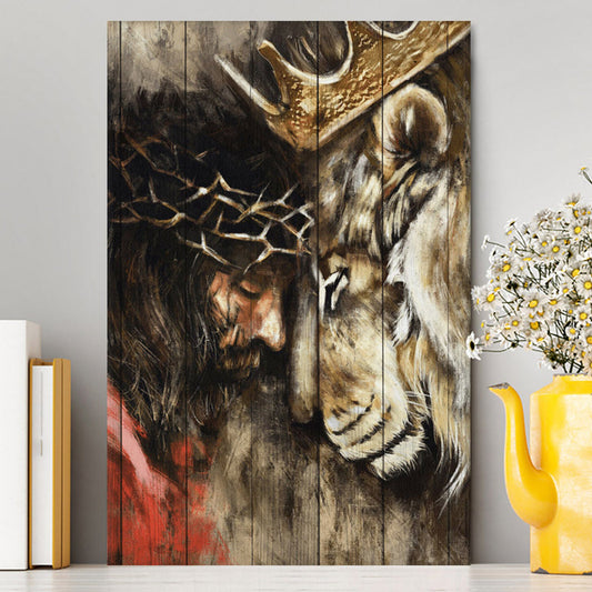 Jesus And Lion Of Judah Canvas Prints - Jesus Christ Canvas Art - Christian Wall Decor