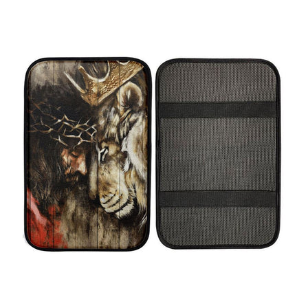 Jesus And Lion Of Judah Car Center Console Cover, Christ Car Armrest Accessories