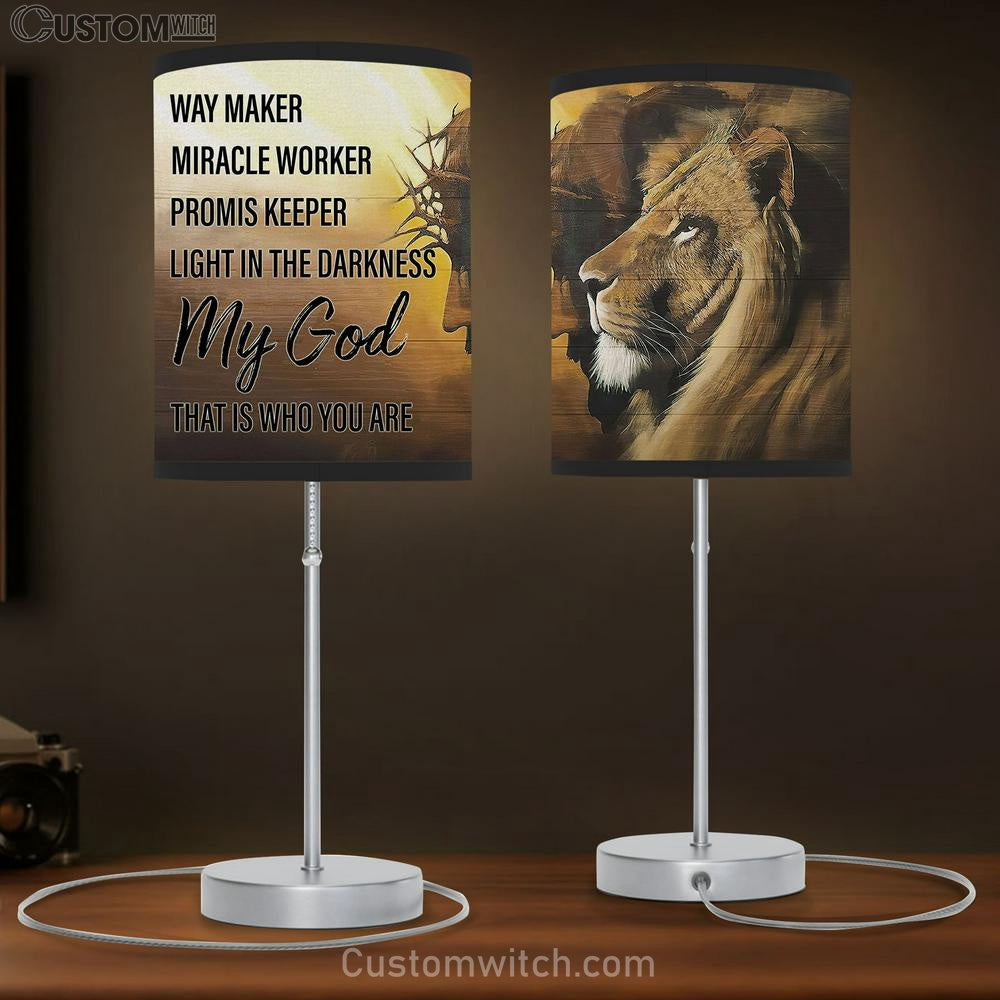 Jesus And Lion Picture - My God That Is Who You Are Table Lamb Gift - Jesus Christ Table Lamb - Christian Table Lamb Prints