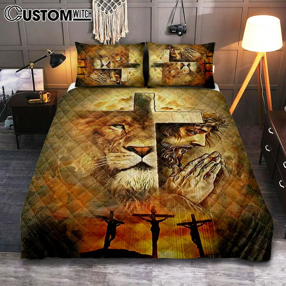 Jesus And Lion Quilt Bedding Set Bedroom - Jesus Quilt Bedding Set Pictures - Christian Quilt Bedding Set Bedroom