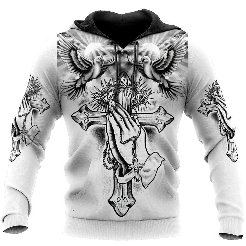 Jesus And Pigeon I Can Do All Thing Through Christ God 3D Hoodie For Man And Women, Jesus Printed 3D Hoodie