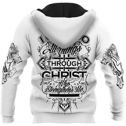 Jesus And Pigeon I Can Do All Thing Through Christ God 3D Hoodie For Man And Women, Jesus Printed 3D Hoodie
