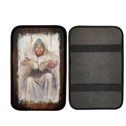 Jesus And The Lambs Car Center Console Cover, Christ Car Armrest Accessories