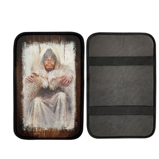 Jesus And The Lambs Car Center Console Cover, Christ Car Armrest Accessories