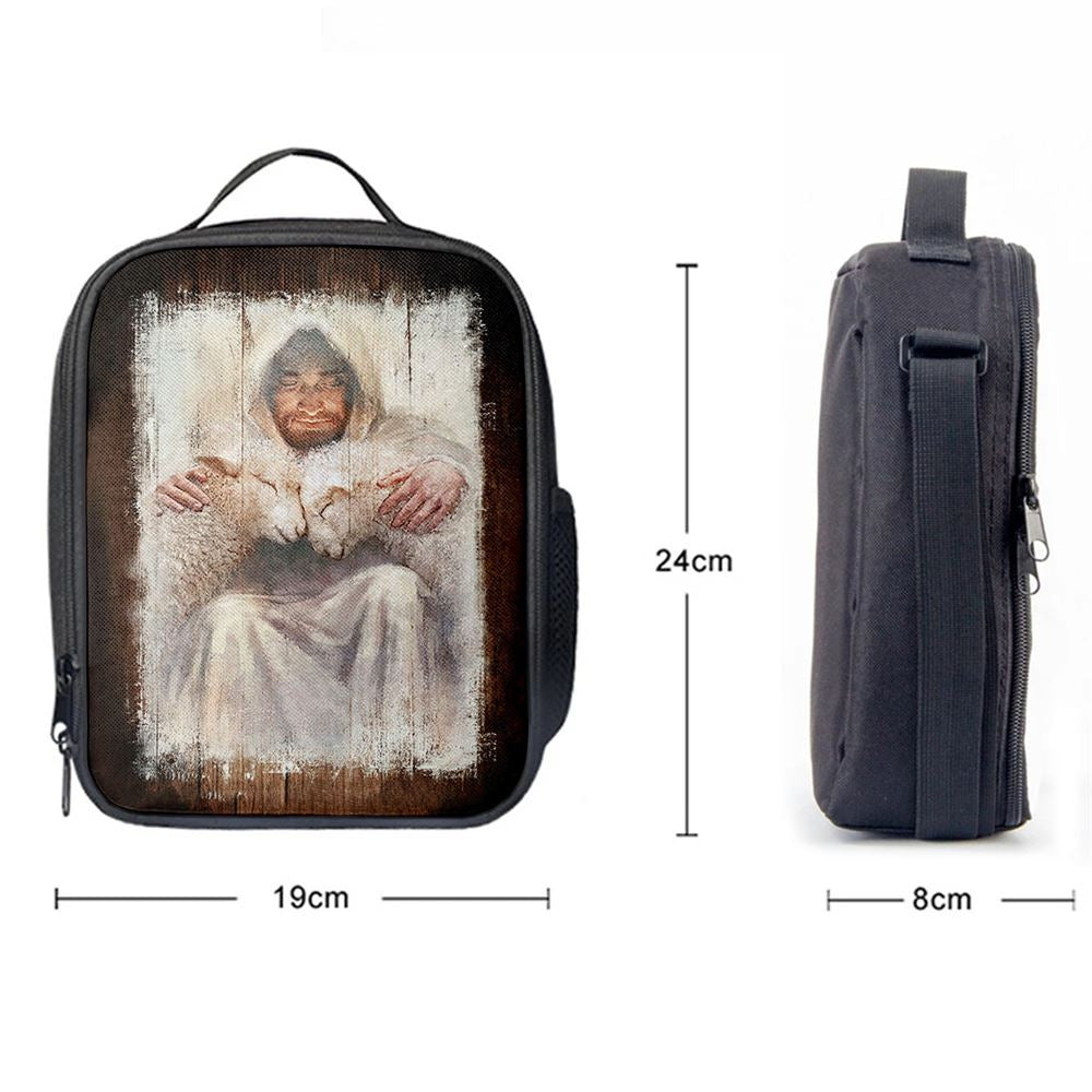Jesus And The Lambs Lunch Bag, Christian Lunch Box For School, Picnic