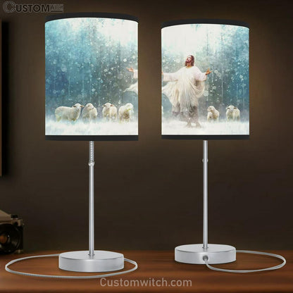 Jesus And The Lamps Table Lamb Gift - Jesus Table Lamb - Christian Lamb Gift - Jesus Bedroom Decor
