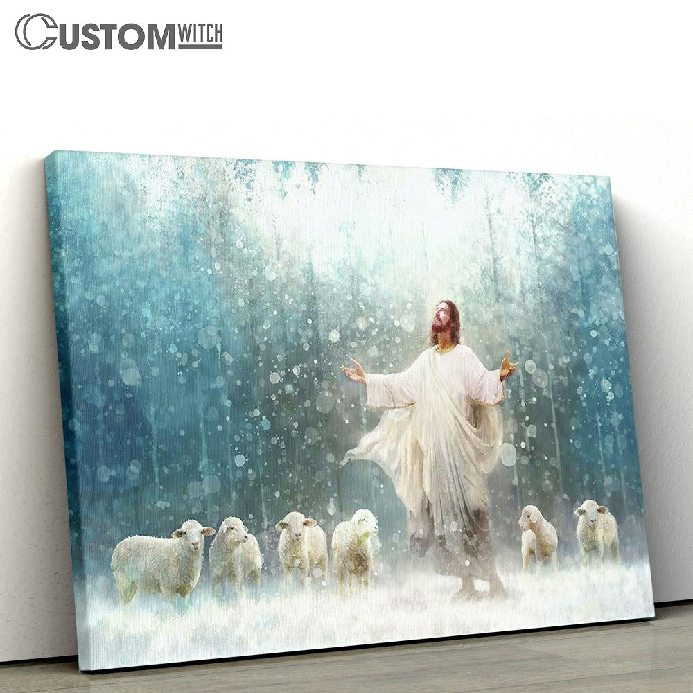 Jesus And The Lamps Canvas Wall Art - Jesus Canvas - Christian Wall Art - Jesus Wall Decor