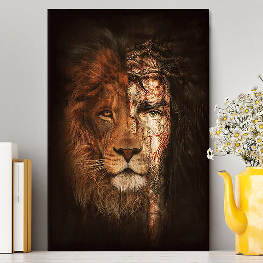 Jesus And The Lion Of Judah Canvas - Christian Wall Art - Religious Home Decor