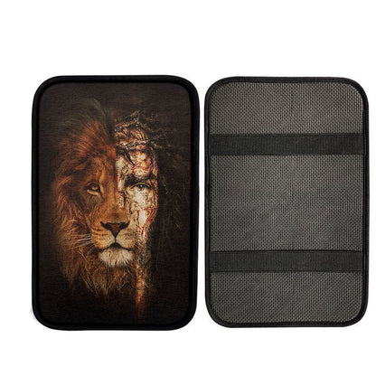 Jesus And The Lion Of Judah Car Armrest Pad, Christ Car Armrest Accessories
