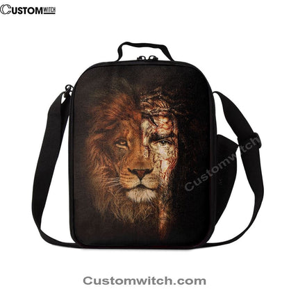 Jesus And The Lion Of Judah Lunch Bag, Christian Lunch Box For School, Picnic