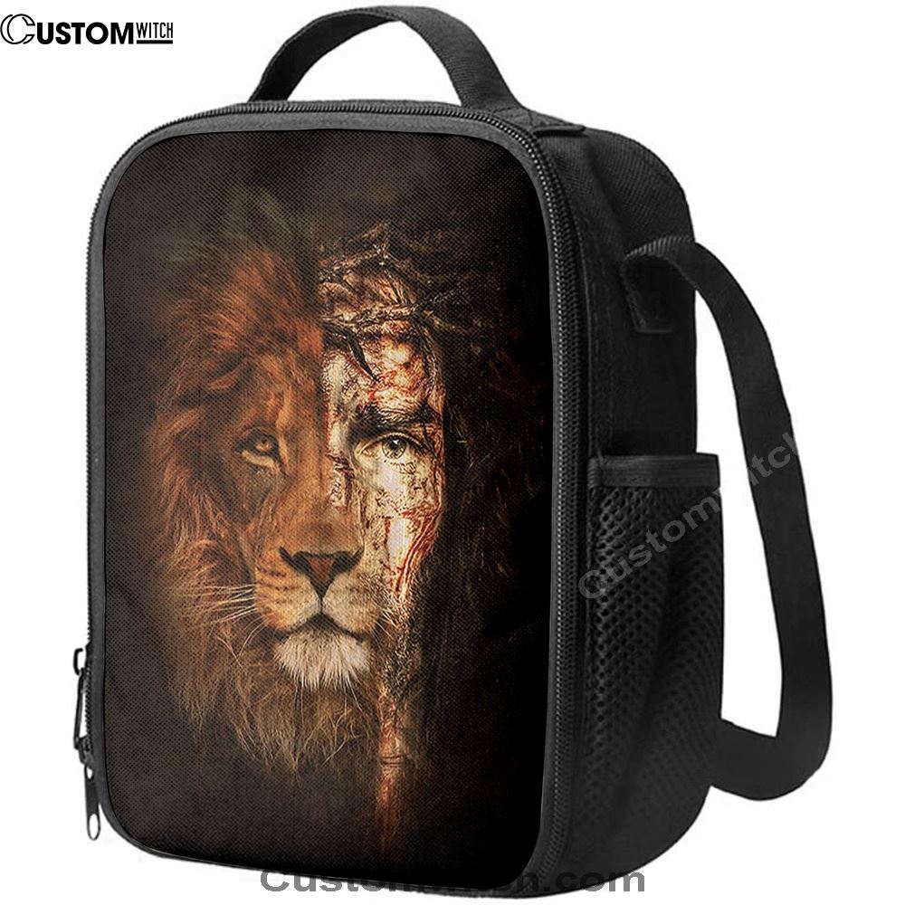 Jesus And The Lion Of Judah Lunch Bag, Christian Lunch Box For School, Picnic