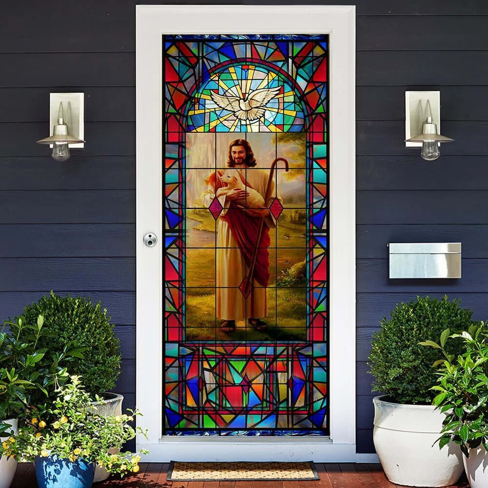 Jesus And The Sheep Door Cover, Christian Door Decor, Door Christian Church, Christian Door Plaques