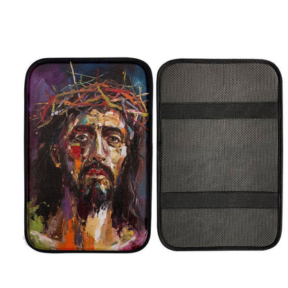 Jesus Art Car Center Console Cover, Religious Car Interior Accessories