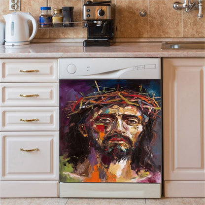 Jesus Art Dishwasher Cover, Jesus Dishwasher Stickers, Christian Kitchen Decor