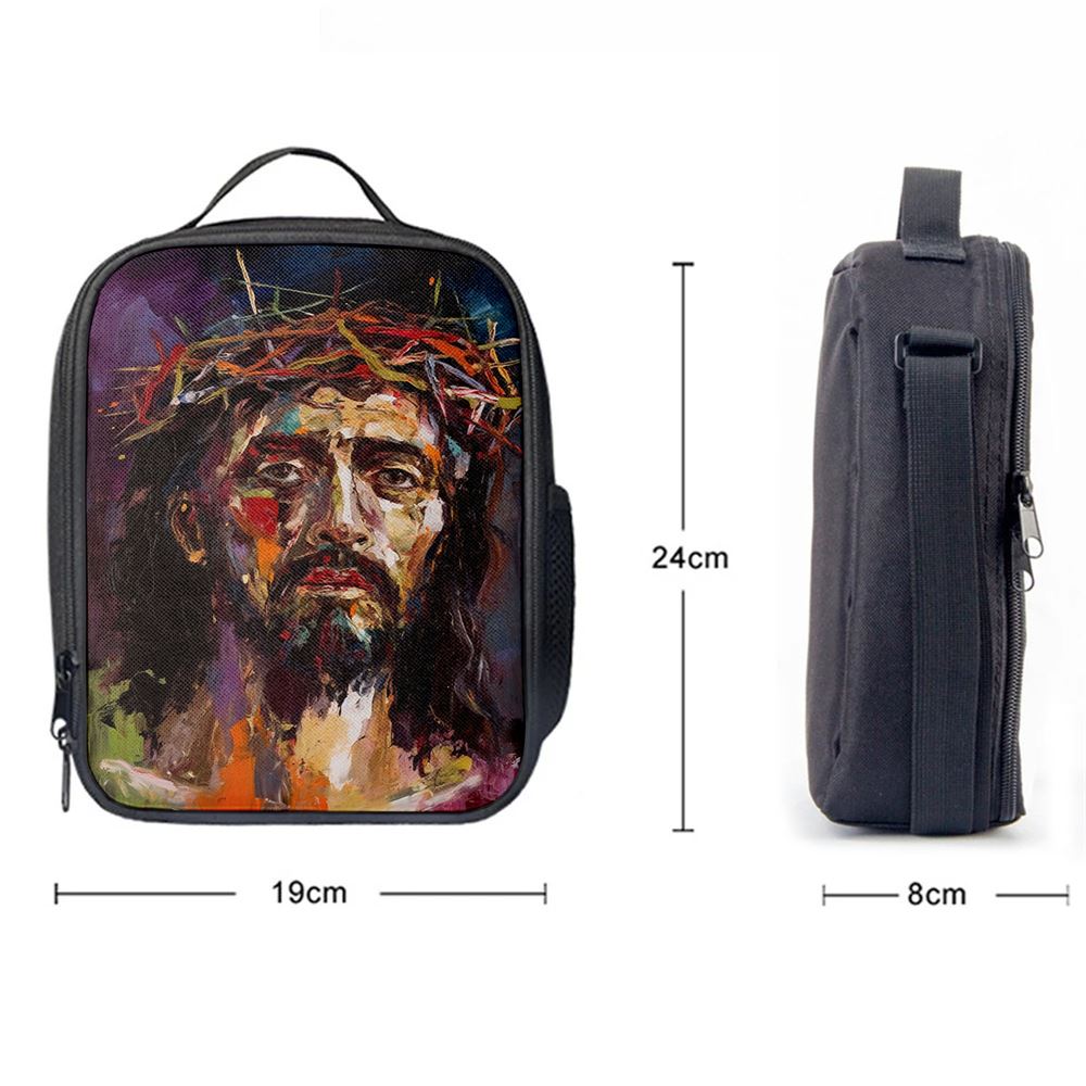 Jesus Art Lunch Bag, Christian Lunch Box For School, Picnic