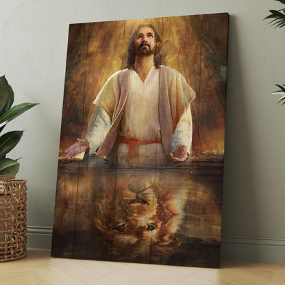 Jesus Artwork, Lion Of Judah, Yellow Halo Canvas, Christmas Gift for Christian