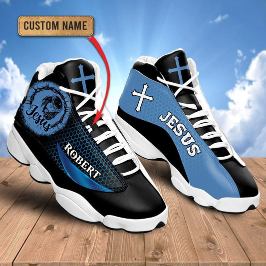 Jesus Basic Cool Dark Blue Custom Name Jd13 Shoes For Man And Women, Christian Basketball Shoes, Gifts For Christian, God Shoes