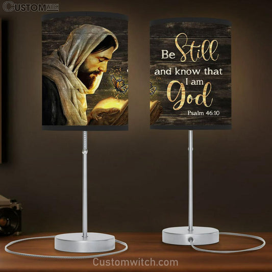 Jesus Be Still And Know That I Am God Table Lamb Art - Bible Verse Lamb Gift - Christian Bedroom Decor