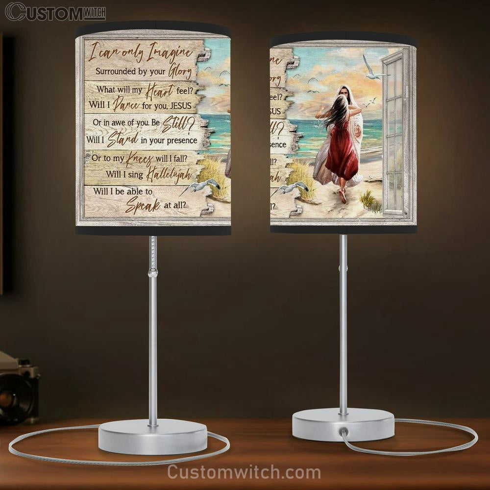 Jesus Beautiful Girl Beach Scene I Can Only Imagine Table Lamb