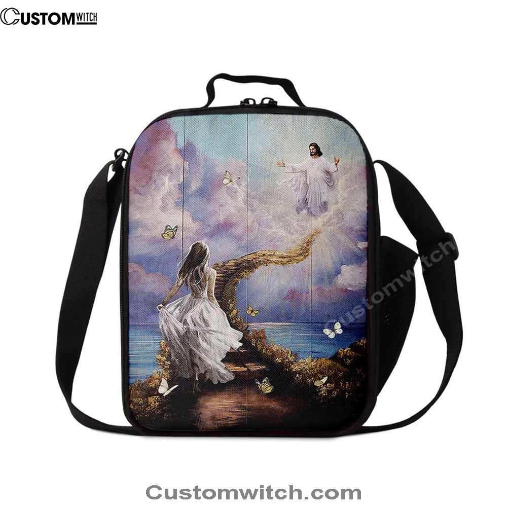 Jesus Beautiful Girl Path To Heaven Lunch Bag, Christian Lunch Box For School, Picnic